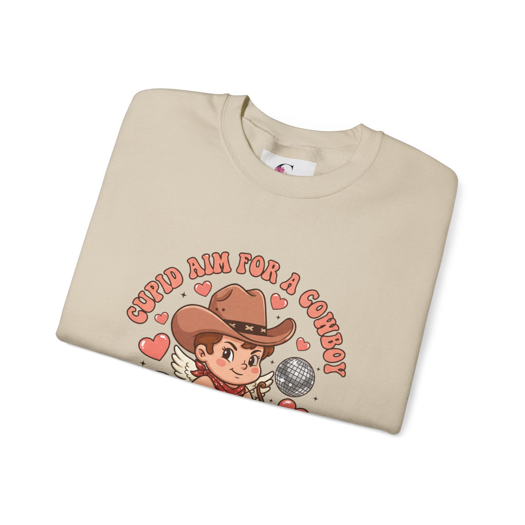 Cowboy Valentine Crewneck Sweatshirt | Western Valentine, Boot Heart Design