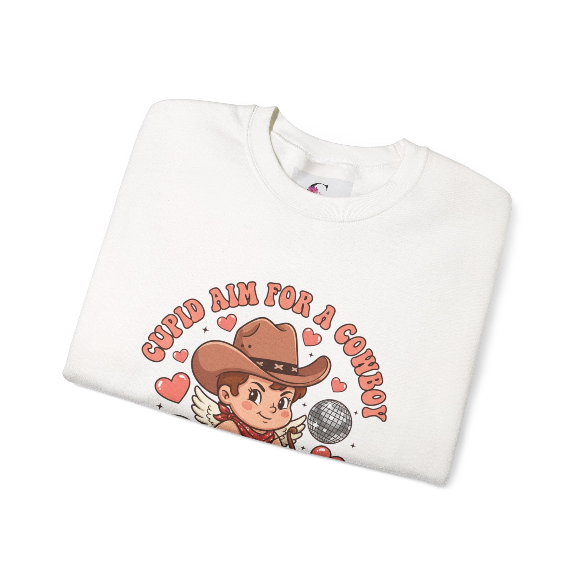 Cowboy Valentine Crewneck Sweatshirt | Western Valentine, Boot Heart Design