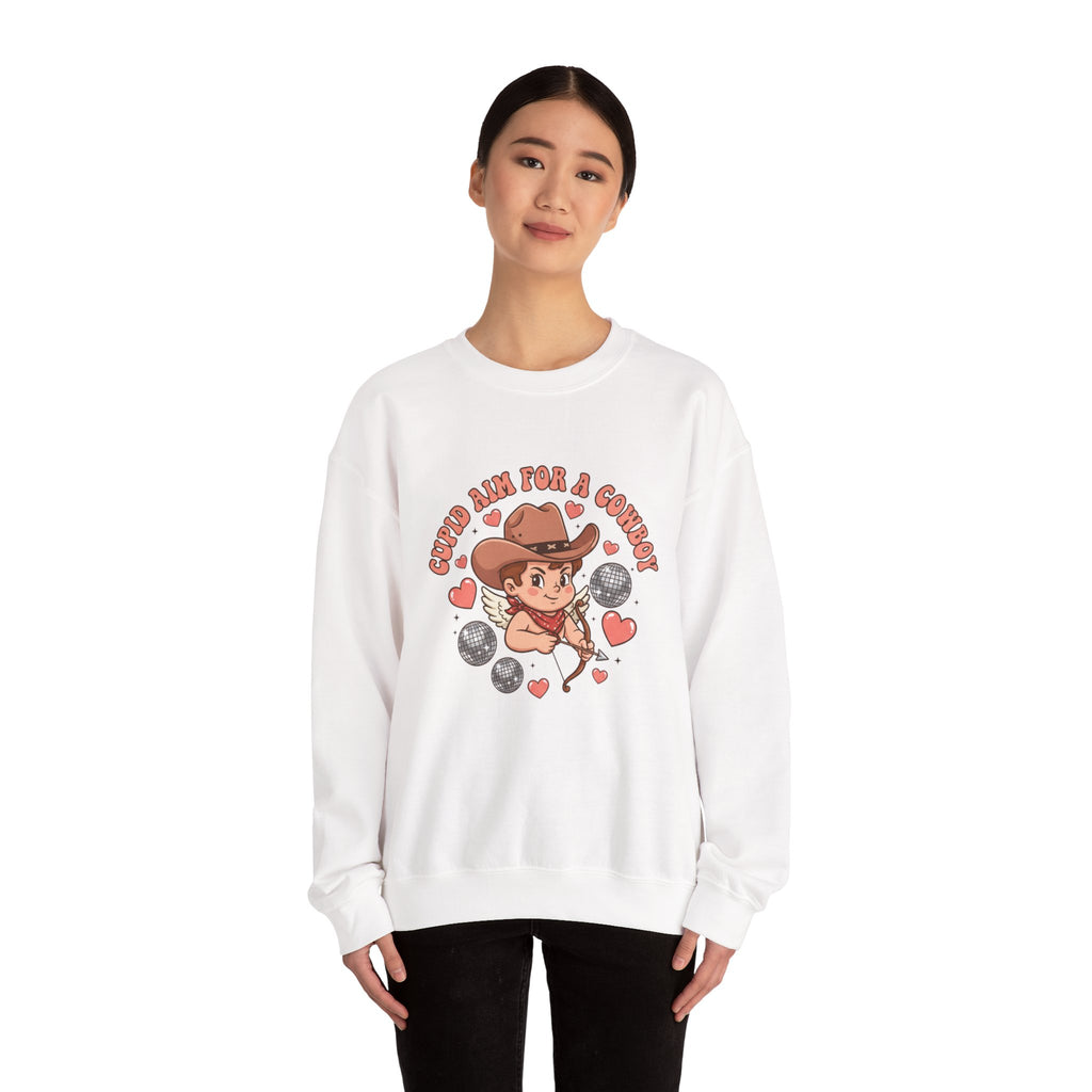 Cowboy Valentine Crewneck Sweatshirt | Western Valentine, Boot Heart Design
