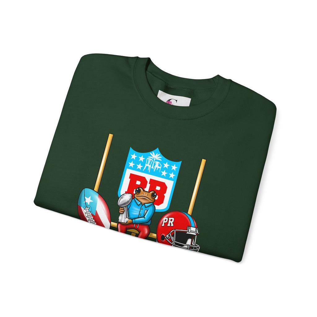 Benito Bowl Football Crewneck Sweatshirt — Retro Puerto Rico Flag Game Day Pullover