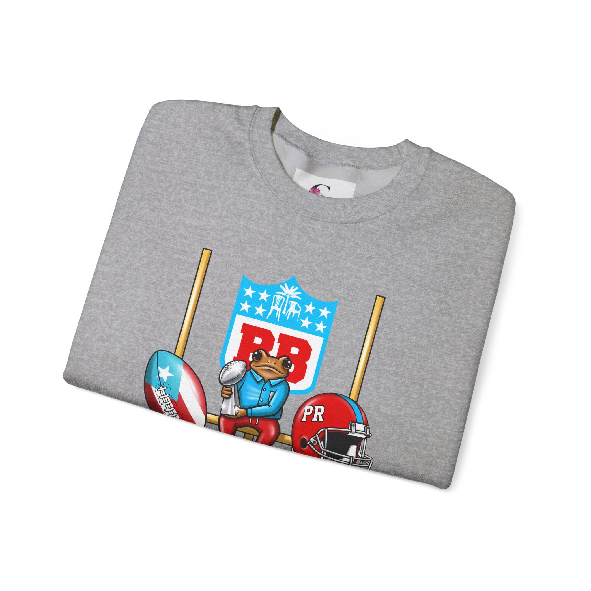 Benito Bowl Football Crewneck Sweatshirt — Retro Puerto Rico Flag Game Day Pullover