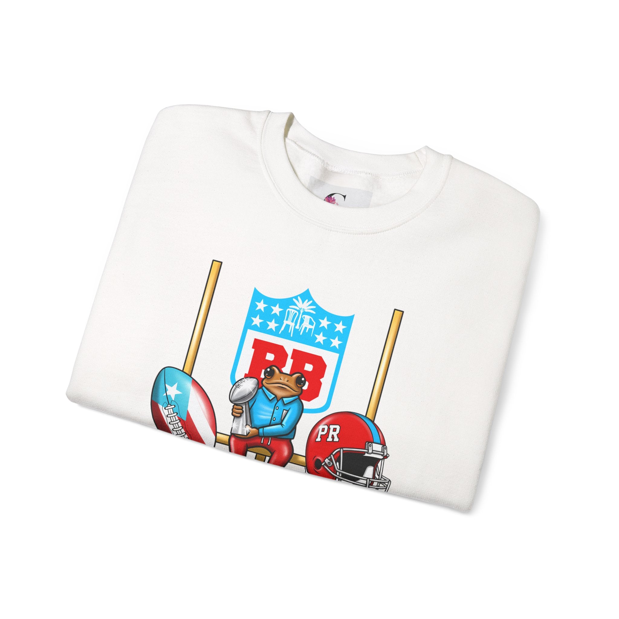 Benito Bowl Football Crewneck Sweatshirt — Retro Puerto Rico Flag Game Day Pullover