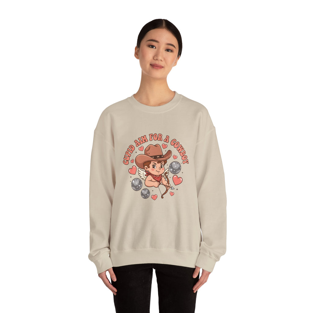 Cowboy Valentine Crewneck Sweatshirt | Western Valentine, Boot Heart Design
