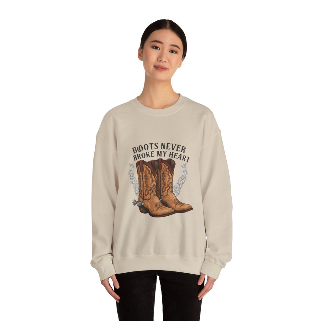“Boots Never Broke My Heart” Western Sweatshirt