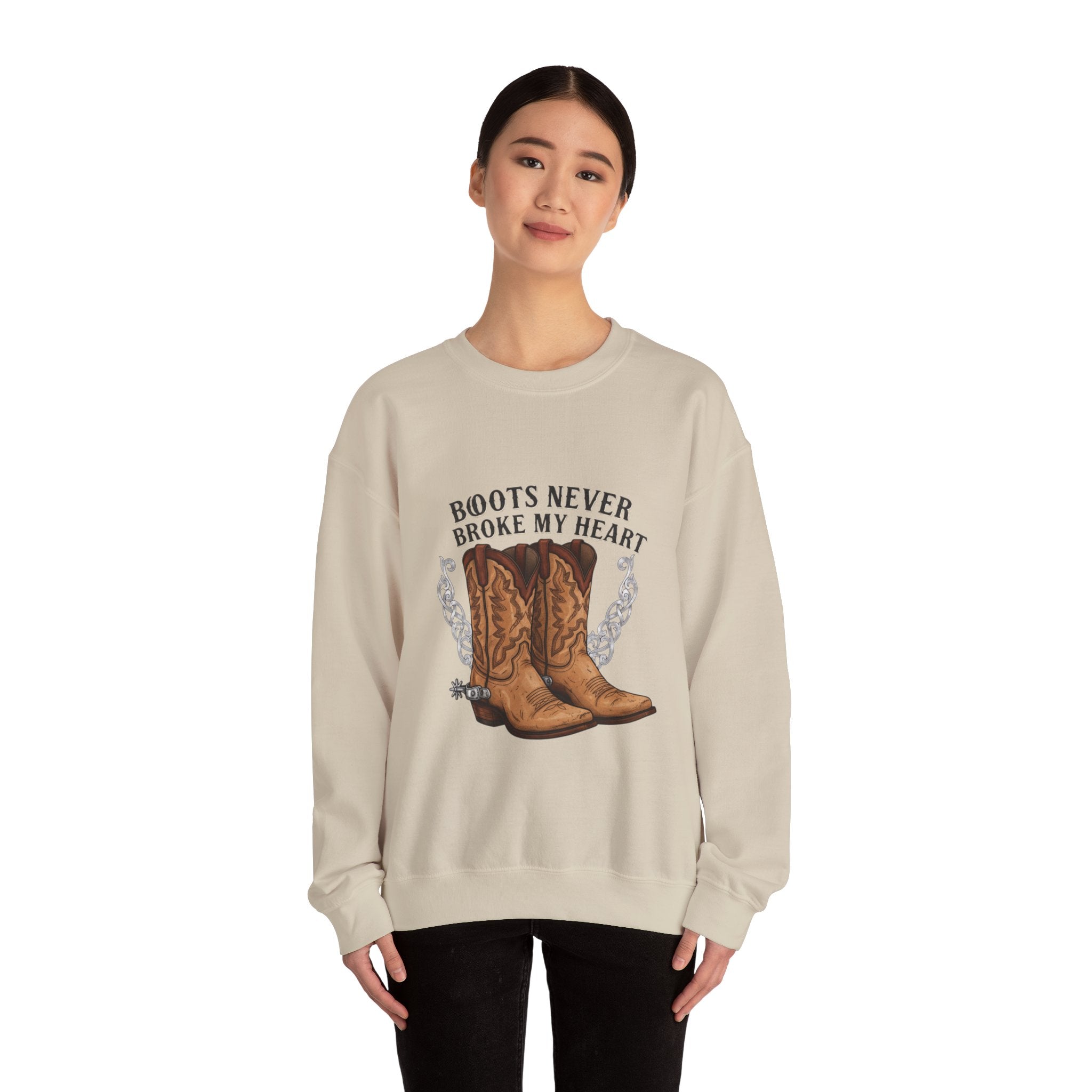 “Boots Never Broke My Heart” Western Sweatshirt