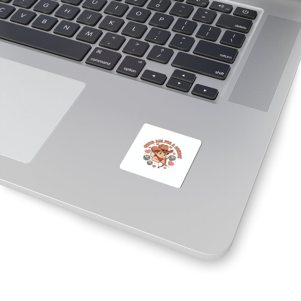 “Cupid Aim for a Cowboy” Valentine Sticker | Western Valentine