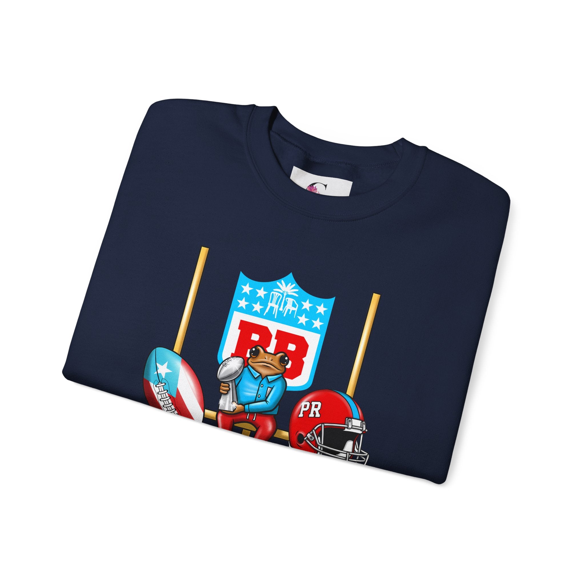 Benito Bowl Football Crewneck Sweatshirt — Retro Puerto Rico Flag Game Day Pullover
