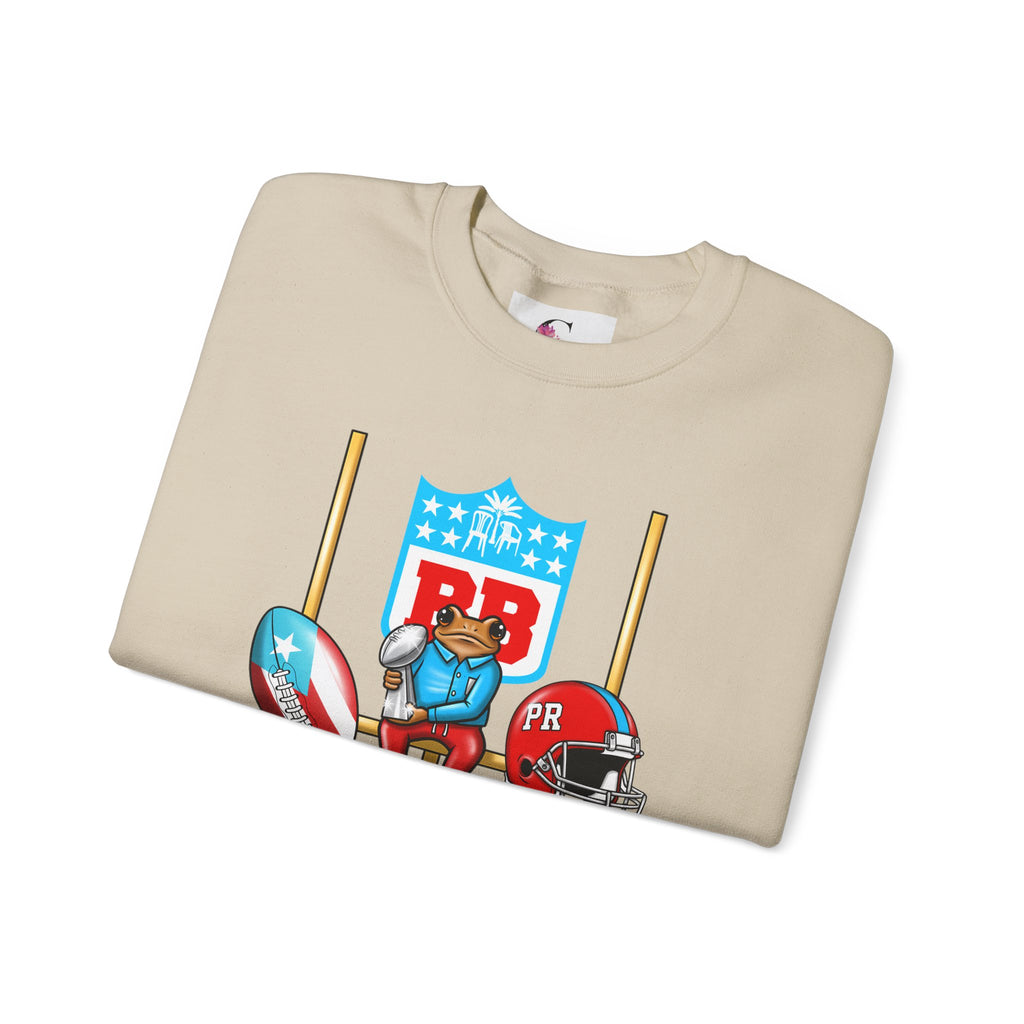 Benito Bowl Football Crewneck Sweatshirt — Retro Puerto Rico Flag Game Day Pullover