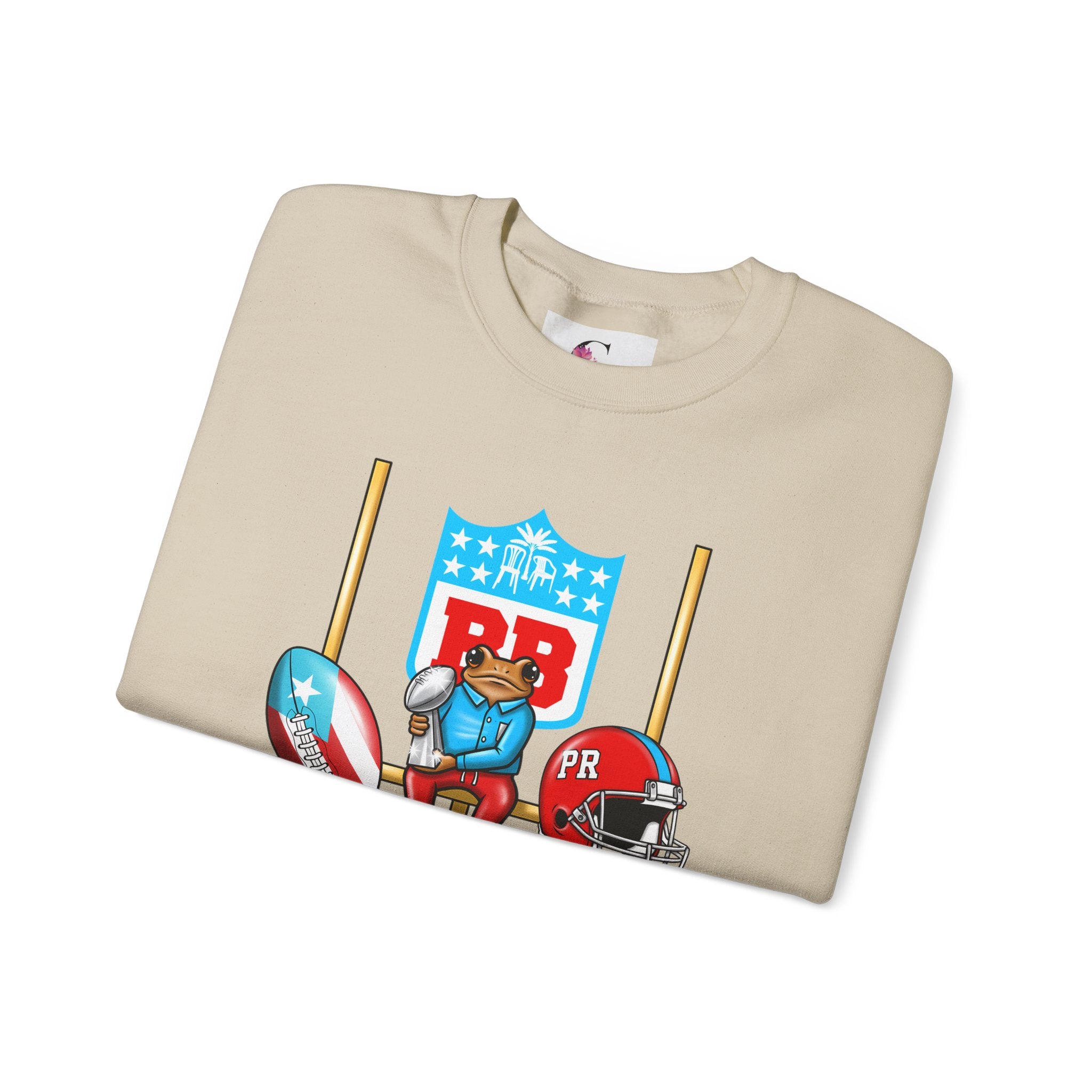 Benito Bowl Football Crewneck Sweatshirt — Retro Puerto Rico Flag Game Day Pullover
