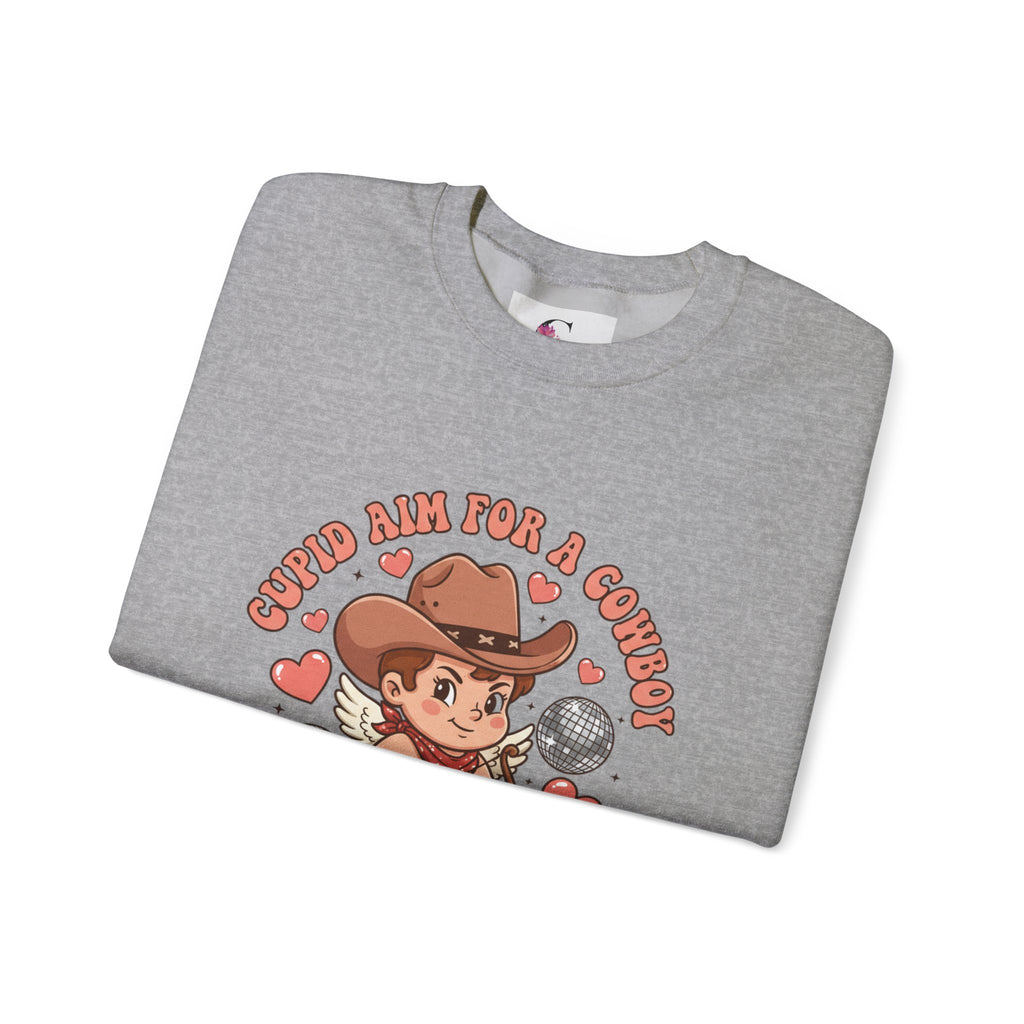 Cowboy Valentine Crewneck Sweatshirt | Western Valentine, Boot Heart Design