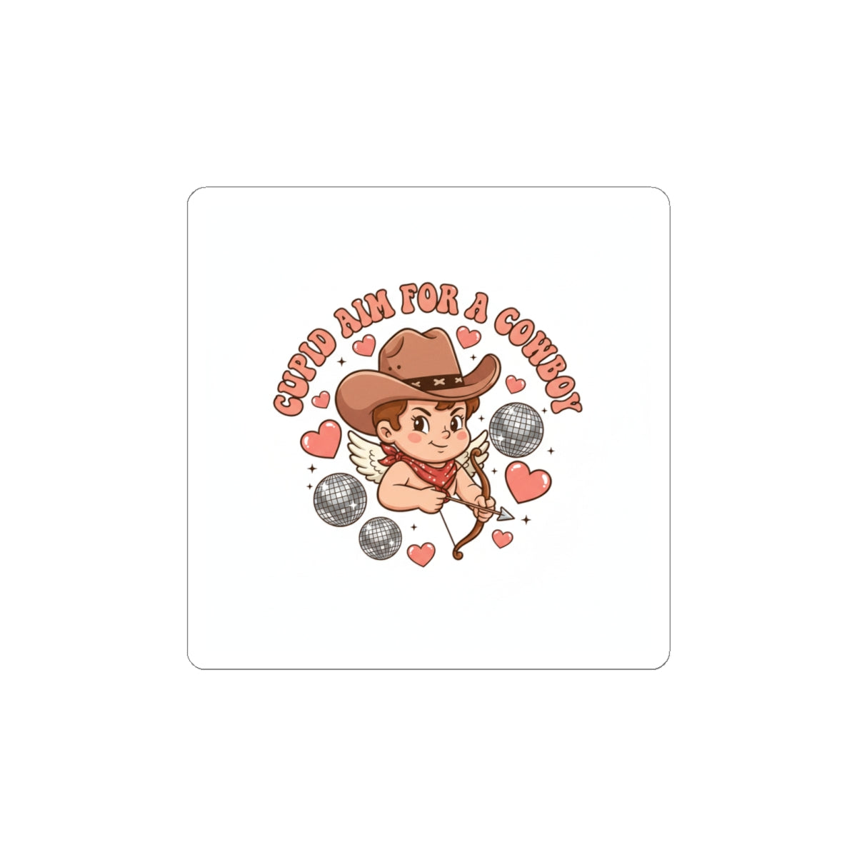 “Cupid Aim for a Cowboy” Valentine Sticker | Western Valentine
