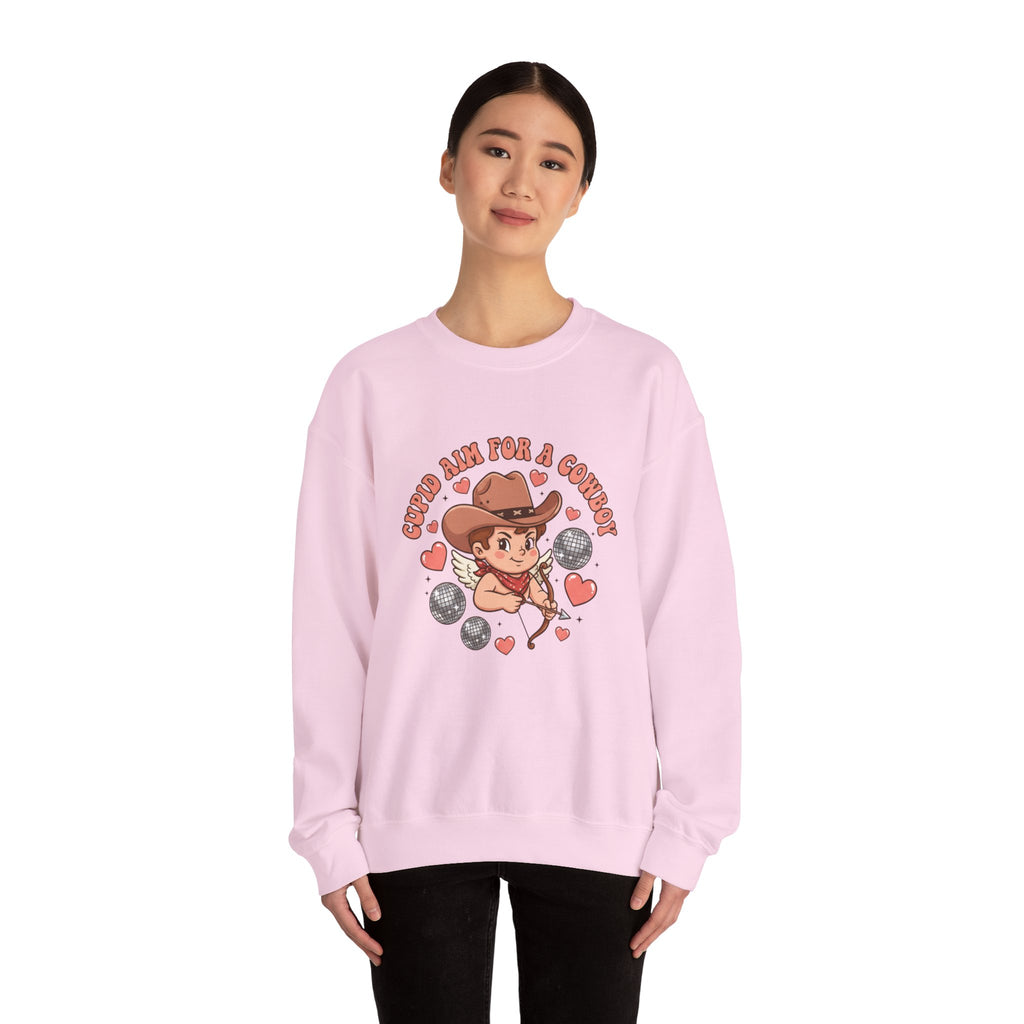 Cowboy Valentine Crewneck Sweatshirt | Western Valentine, Boot Heart Design