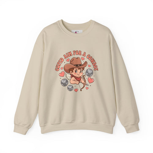 Cowboy Valentine Crewneck Sweatshirt | Western Valentine, Boot Heart Design