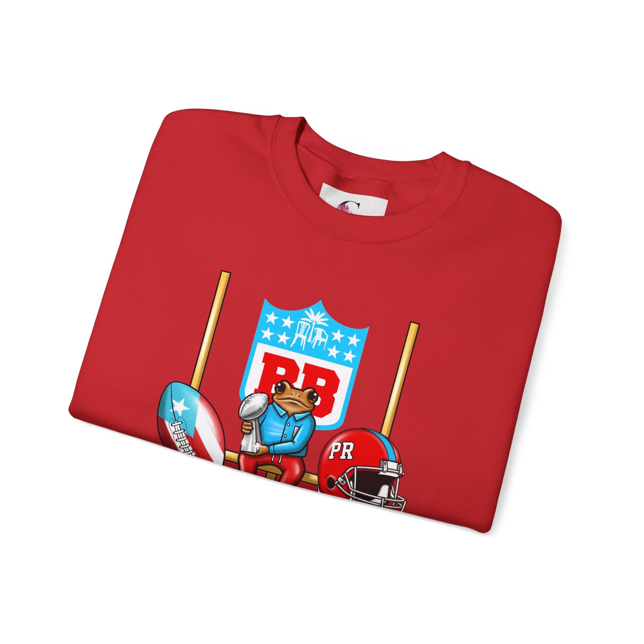 Benito Bowl Football Crewneck Sweatshirt — Retro Puerto Rico Flag Game Day Pullover