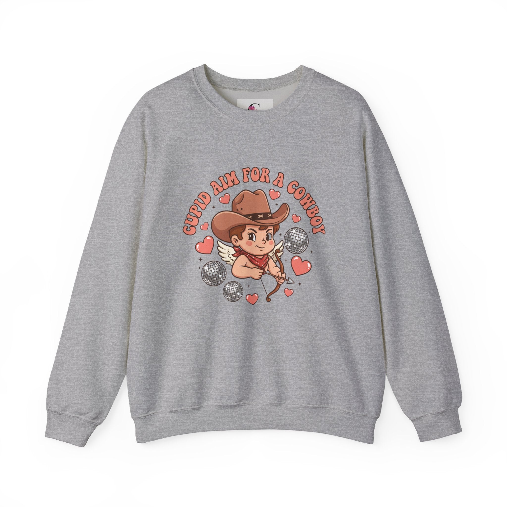 Cowboy Valentine Crewneck Sweatshirt | Western Valentine, Boot Heart Design