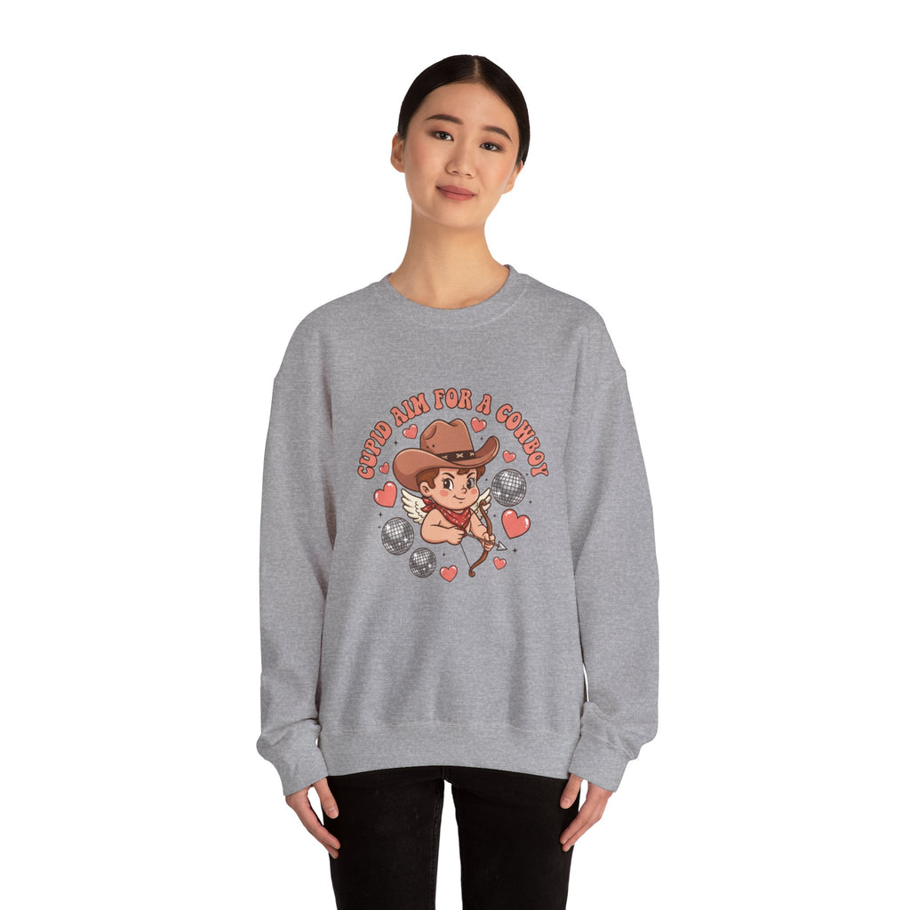 Cowboy Valentine Crewneck Sweatshirt | Western Valentine, Boot Heart Design