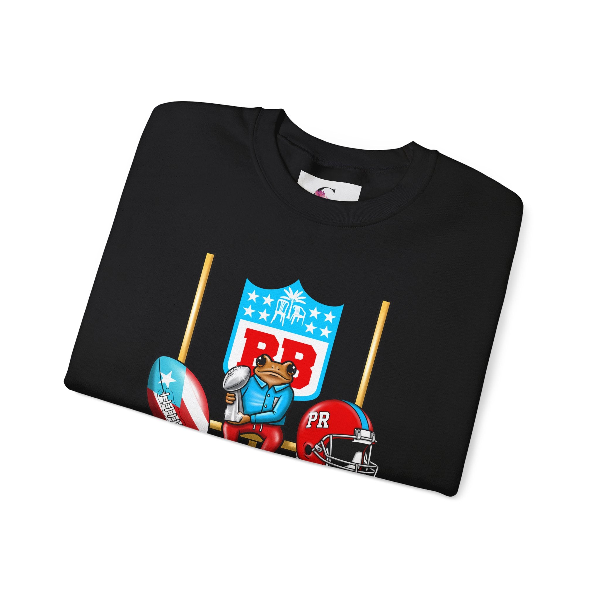 Benito Bowl Football Crewneck Sweatshirt — Retro Puerto Rico Flag Game Day Pullover