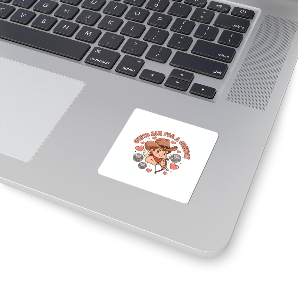 “Cupid Aim for a Cowboy” Valentine Sticker | Western Valentine